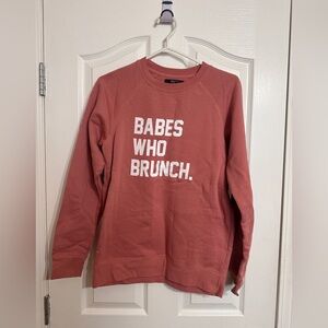 Brunette The Label Babes Who Brunch Coral Sweater